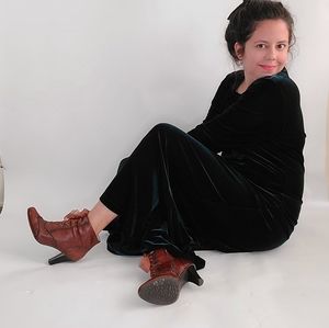 Vintage Dark Green Velvet Maxi Dress